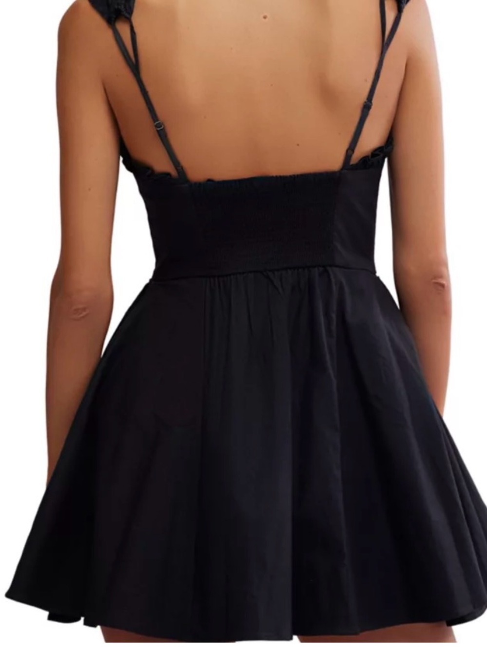 Free People Black Ruffle-Trim Mini Dress - Picture 4 of 6